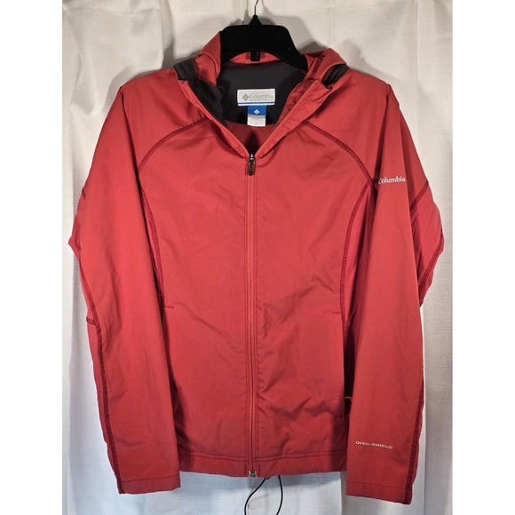 Columbia Red Interchange Omni Shield Hooded Jacket Coat Women's Size Medium - Picture 1 of 9